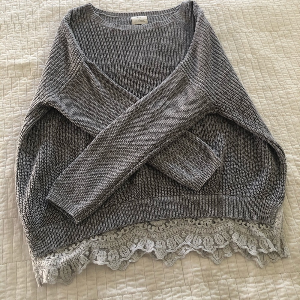 Urban Outfitter Sweater with Lace Scalloping